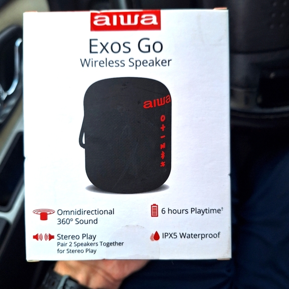 NEW AIWA Exos Go AI6001-BLK Wireless Bluetooth Speaker Waterproof - Picture 9 of 11